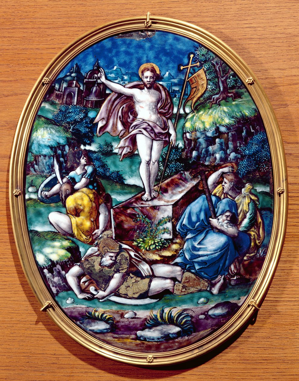 Vzkříšení Krista, 1557 (malovaný smalt) od Leonard Limosin