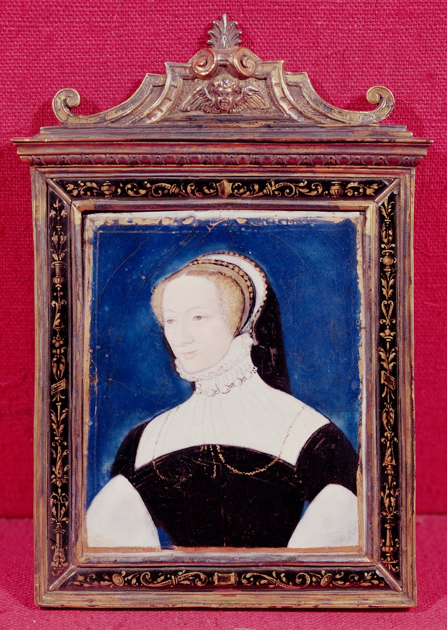 Portrét pravděpodobně Marguerite de Valois (1492-1549) (malovaný smalt) od Leonard Limousin