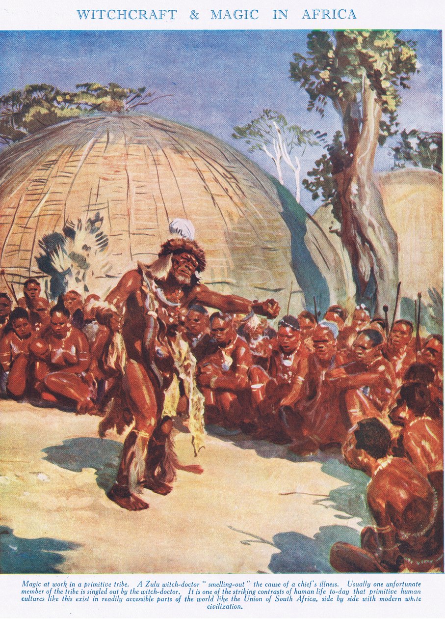 Čarodějnictví a magie v Africe, ilustrace z „Vědy o životě“ od Leonard Robert Brightwell
