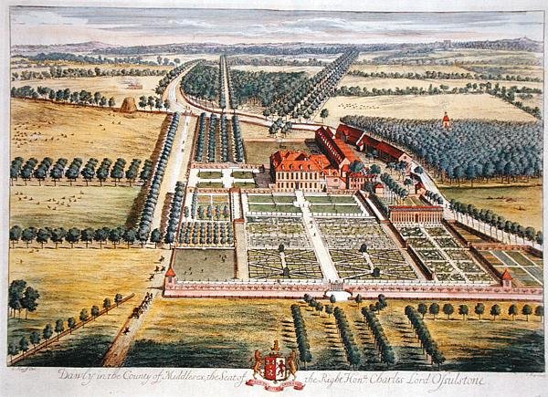 Dawly v hrabství Middlesex, vyryl Johannes Kip (asi 1652-1722) (rytina) od Leonard (after) Knyff