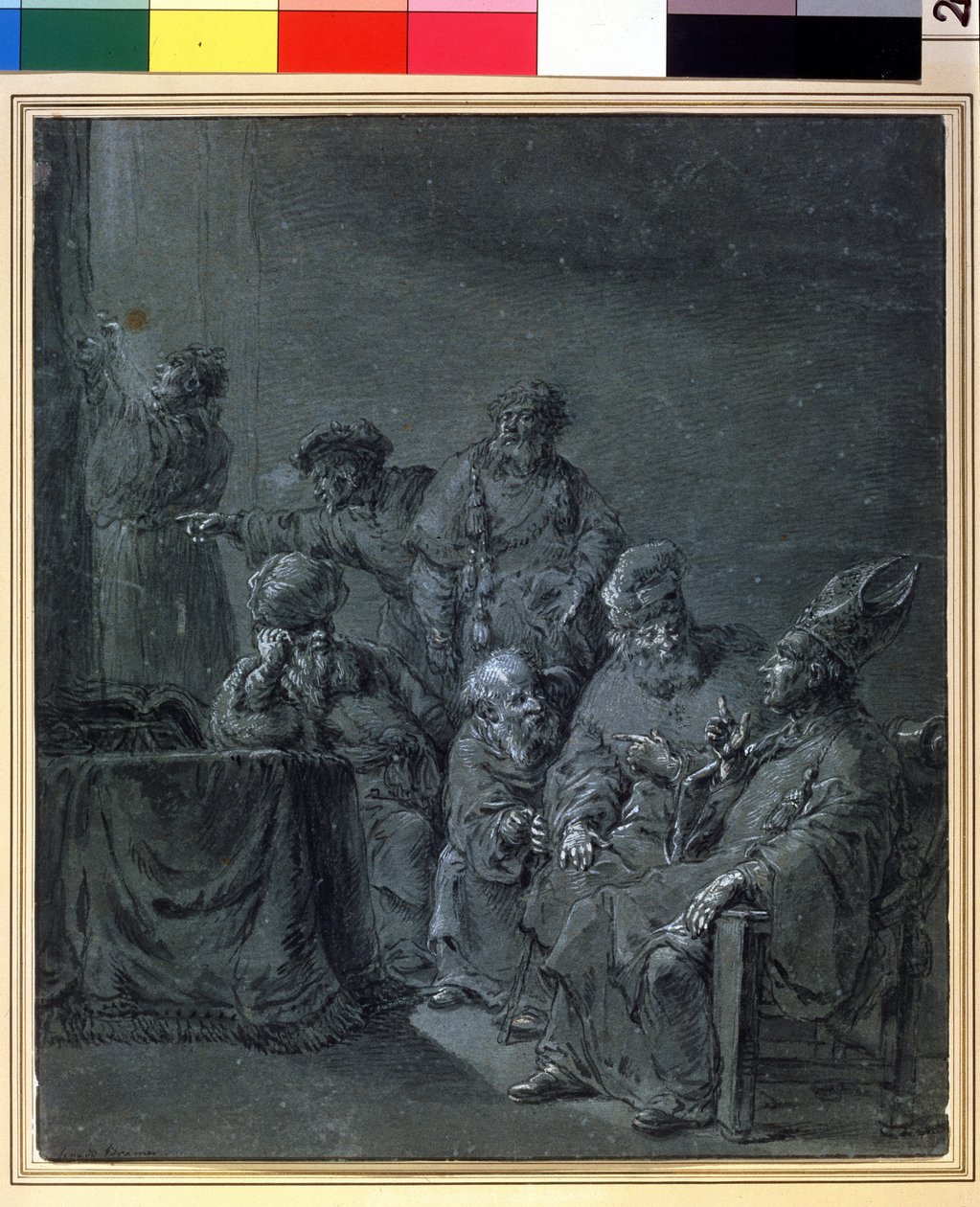 ""Biblický předmět"" (Biblický předmět). Kresba Leonaerta Bramera (1596-1674). Puškinovo muzeum ze 17. století, Moskva od Leonard Bramer