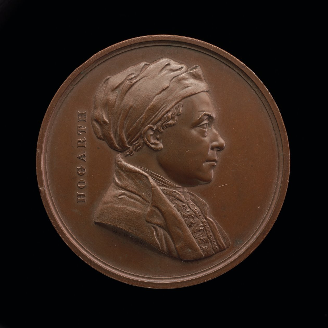 William Hogarth, 1697-1764, malíř [avers], 1848. od Leonard Charles Wyon