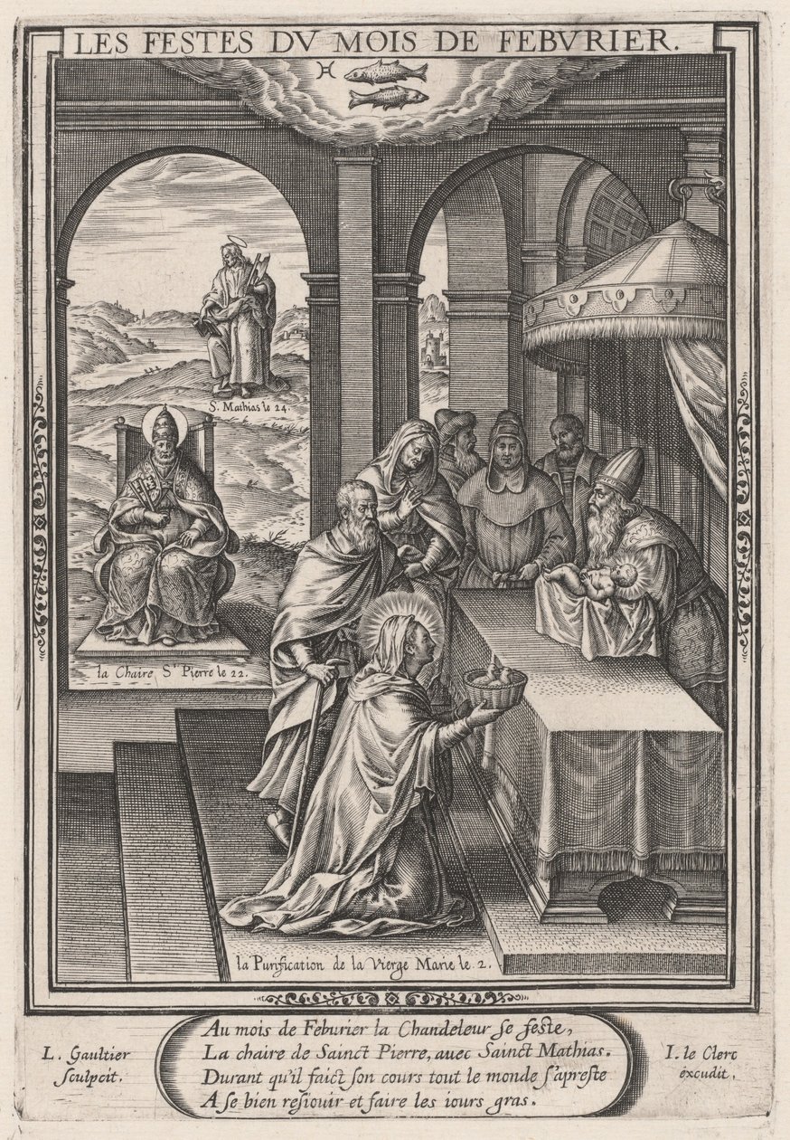 Les Festes du mois de Feburier (únor: Očištění Panny Marie) od Leonard Gaultier