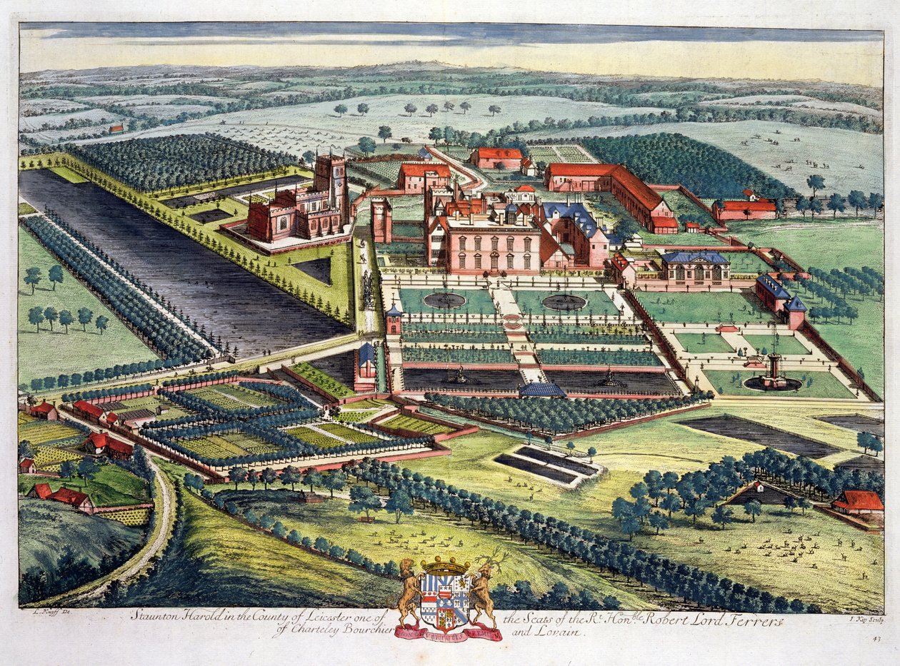 Staunton Harold v hrabství Leicester vyrytý Johannesem Kipem (asi 1652-1722) od Leonard Knyff