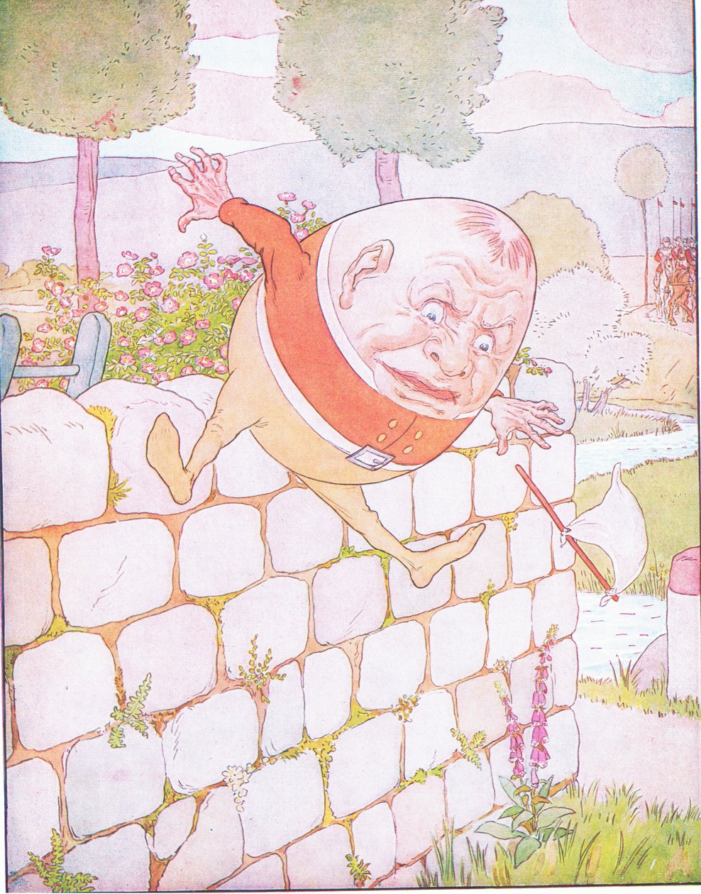 Humpty Dumpty měl skvělý pád (barva litho) od Leonard Leslie Brooke