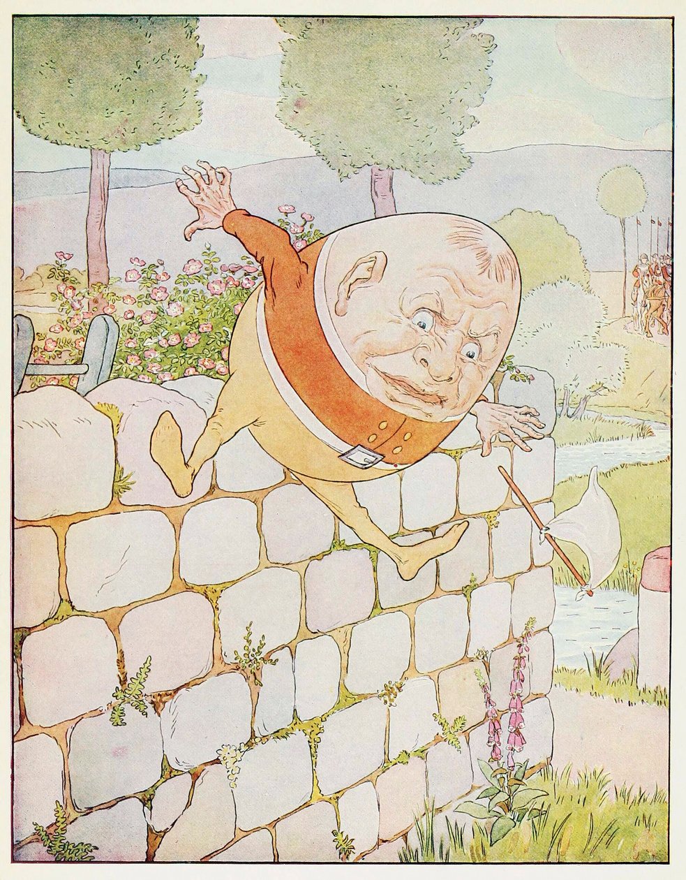 Humpty Dumpty měl skvělý pád z hospody A Nursery Rhyme Picture Book. 1914. od Leonard Leslie Brooke