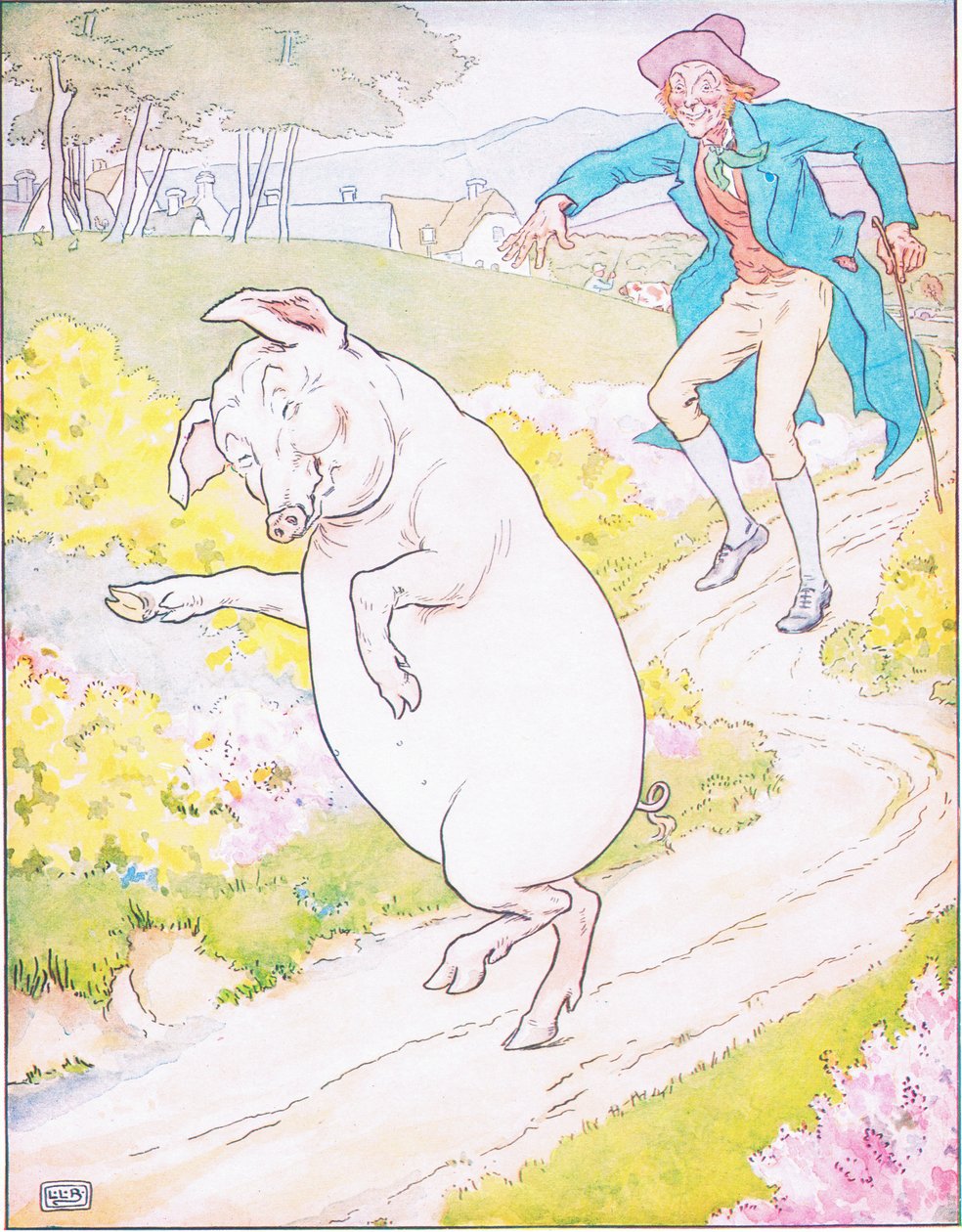 Na trh, na trh, koupit tlusté prase (barva litho) od Leonard Leslie Brooke
