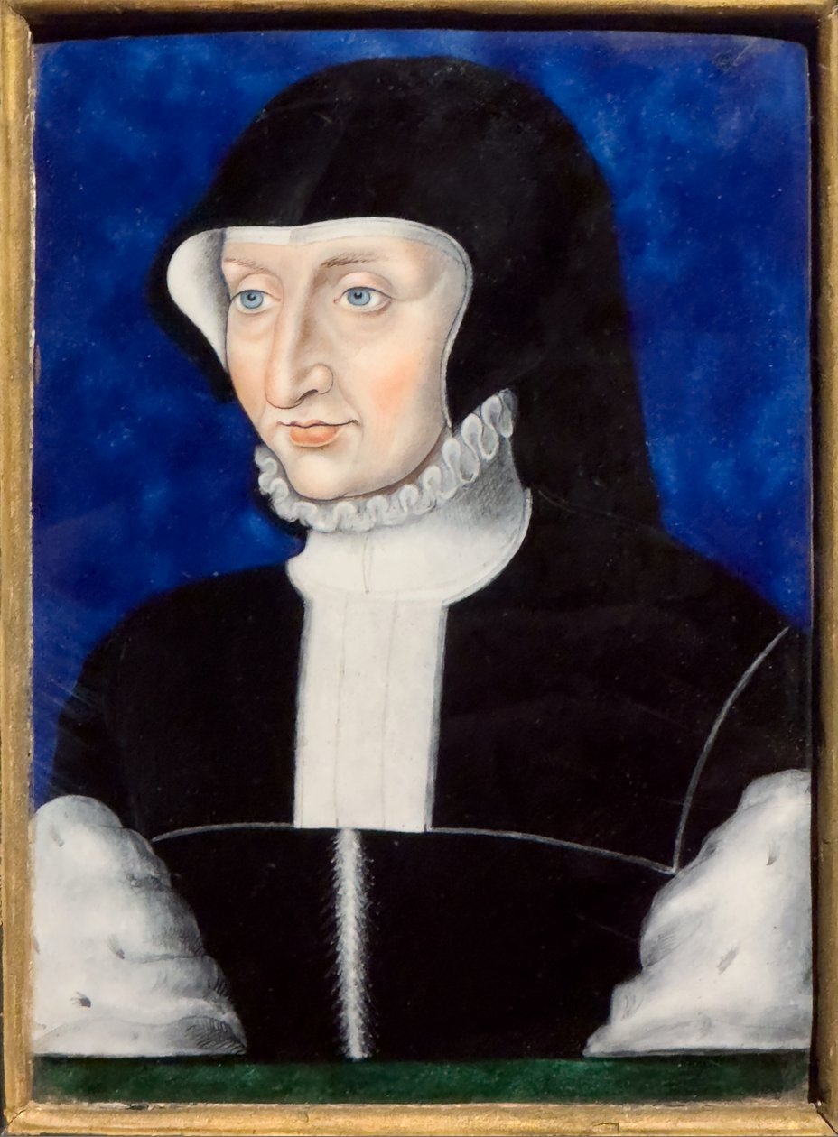 Antoinette de Bourbon, kolem roku 1567 (polychromovaný smalt na mědi)Écouen, musée national de la Renaissance od Leonard Limosin