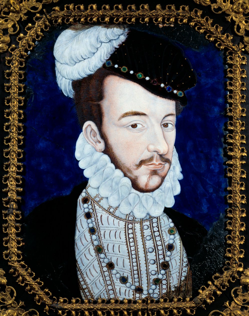 Portrét Karla IX., francouzského krále (1550-1574). Obraz Leonarda Limosina (1505-1577) od Leonard Limosin