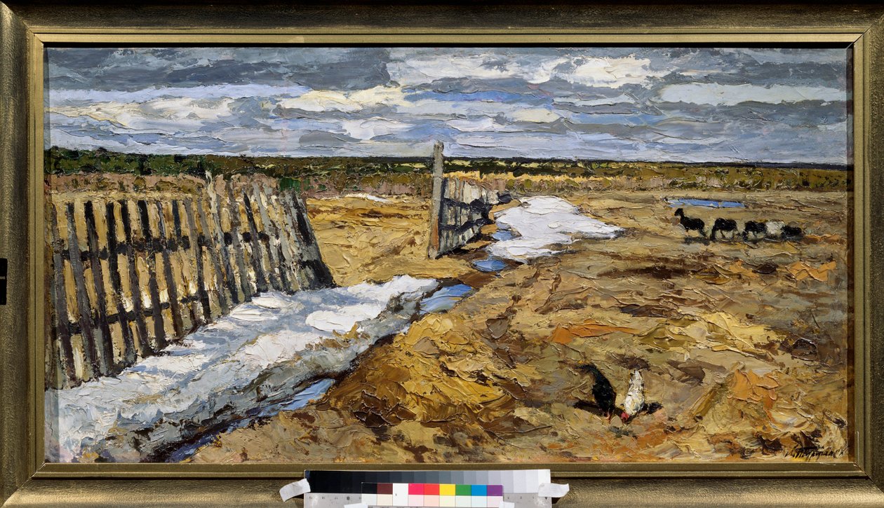 Dubnové slunce (aprílové slunce) - Malba Leonarda Viktoroviče Turžanského (Tourjanského) (1875-1945), olej na plátně - ruské umění, krajina konec 19.-začátek 20. století - M. Kroshitsky Art Museum, Sevastopol (Ukrajina) od Leonard Viktorovich Turzhansky