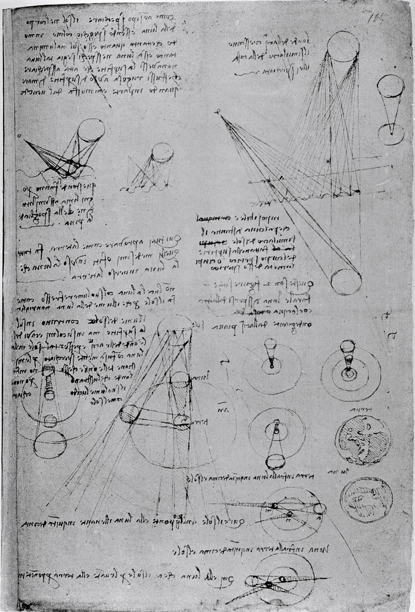 Astronomické diagramy z Codexu Leicester, 1508-12 od Leonardo da Vinci