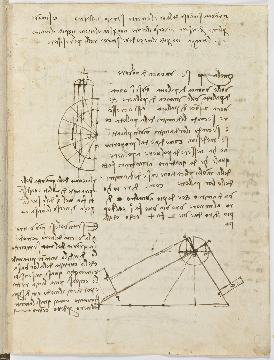 Letový řád ptáků, asi 1505-06, papírový rukopis, cc. 18, list 2 recto od Leonardo da Vinci
