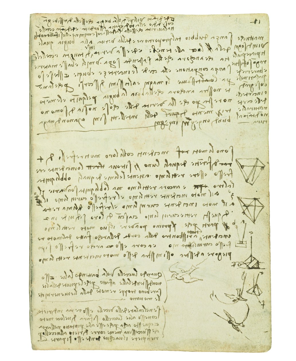 Kodex o letu ptáků, Folio 11 recto od Leonardo da Vinci