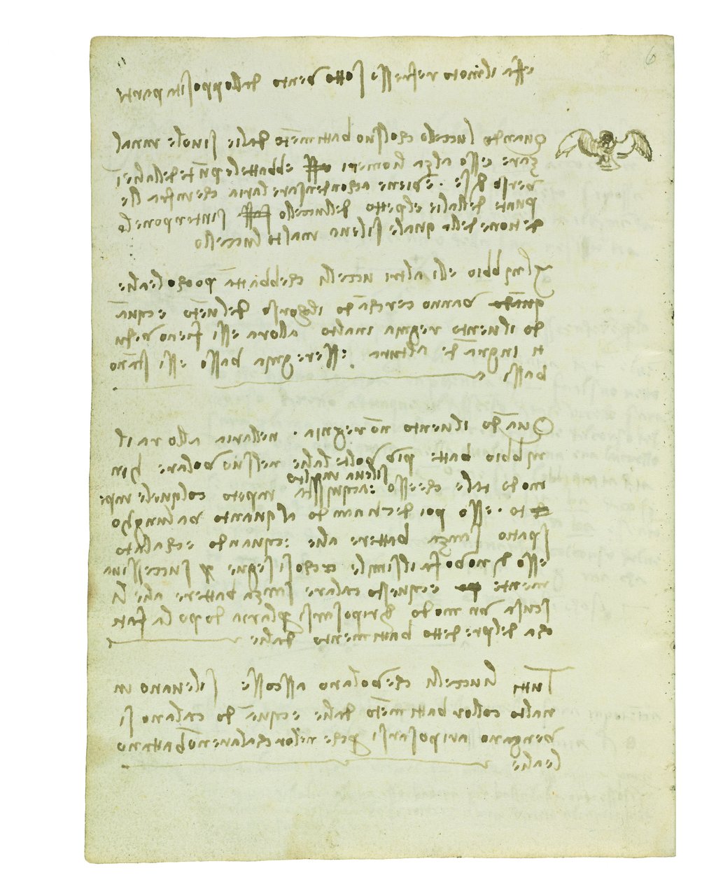 Kodex o letu ptáků, Folio 5 verso od Leonardo da Vinci