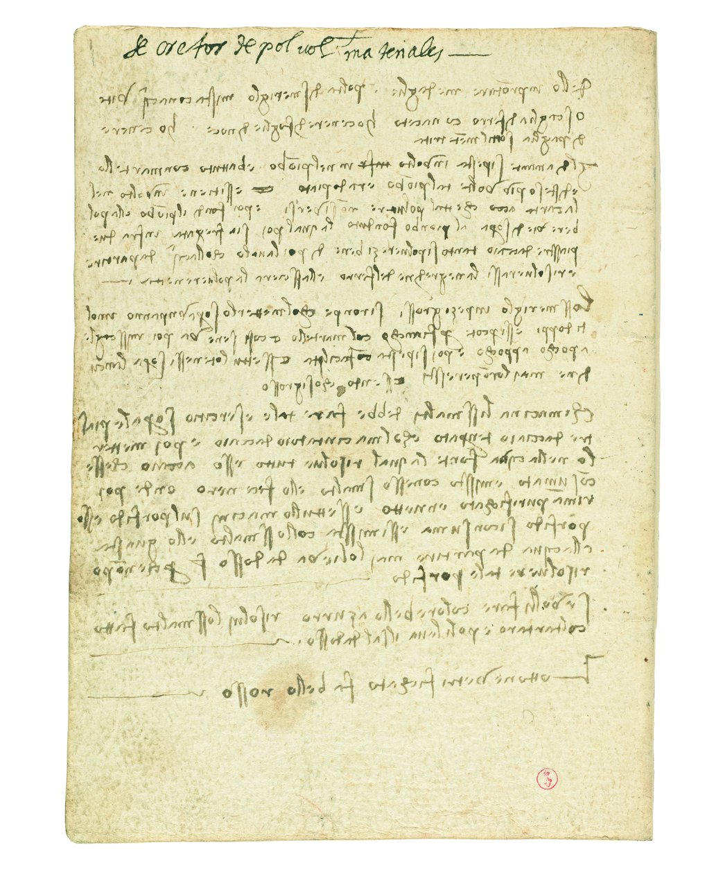 Kodex o letu ptáků, doslov II od Leonardo da Vinci