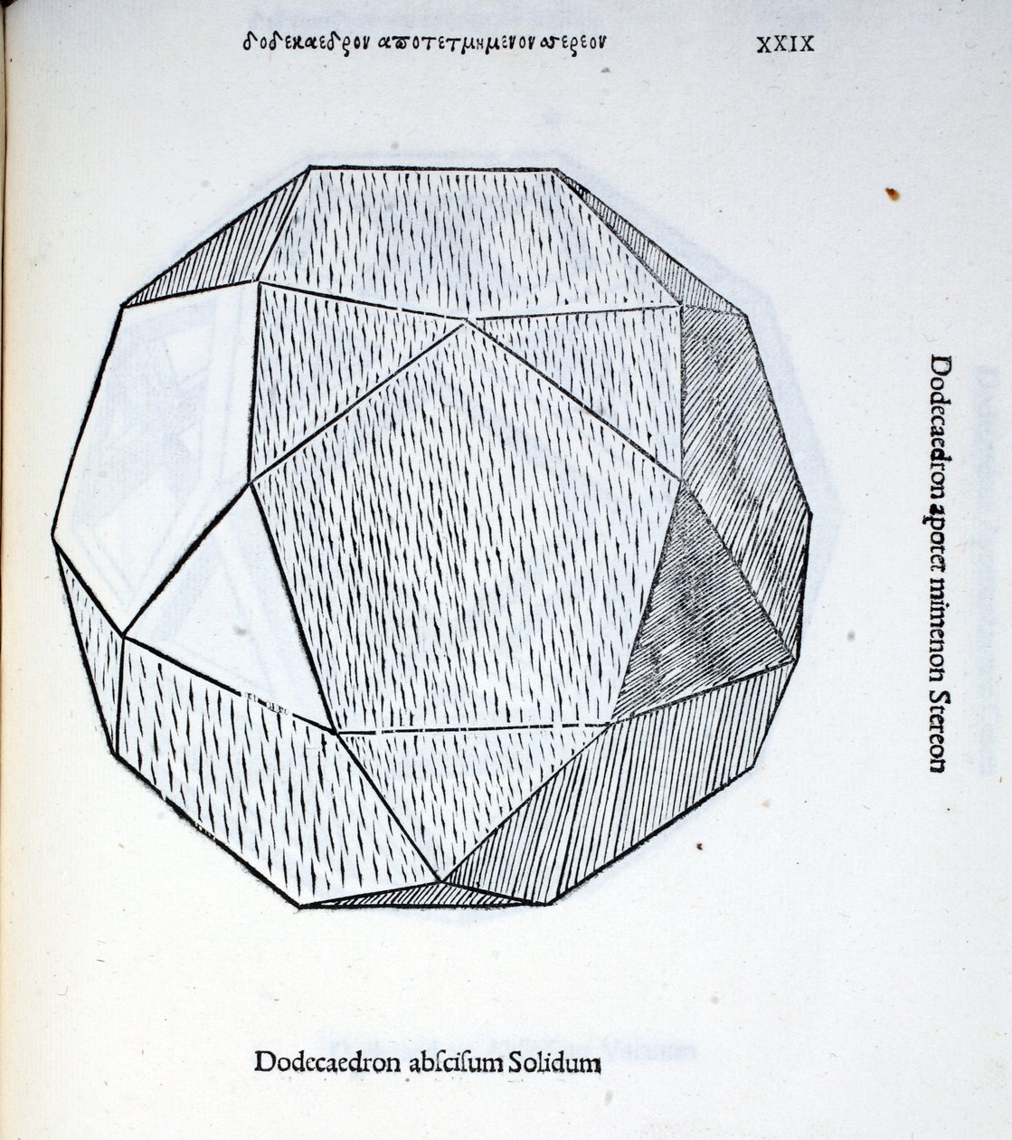 Dodecahedron useknutý solid, ilustrace z 