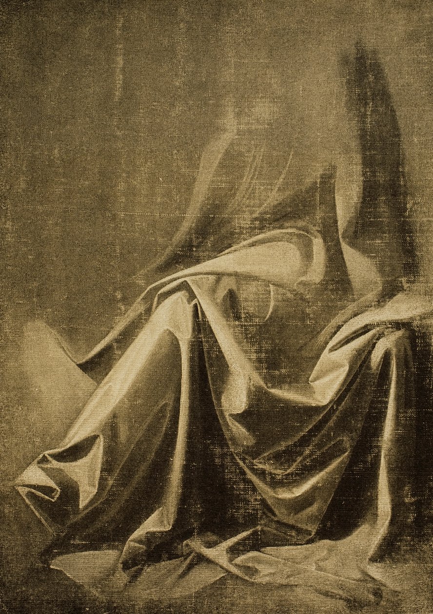 Studie sukna, kresba Leonardo da Vinci, Kabinet kreseb a tisků, Galerie Uffizi, Florencie od Leonardo da Vinci