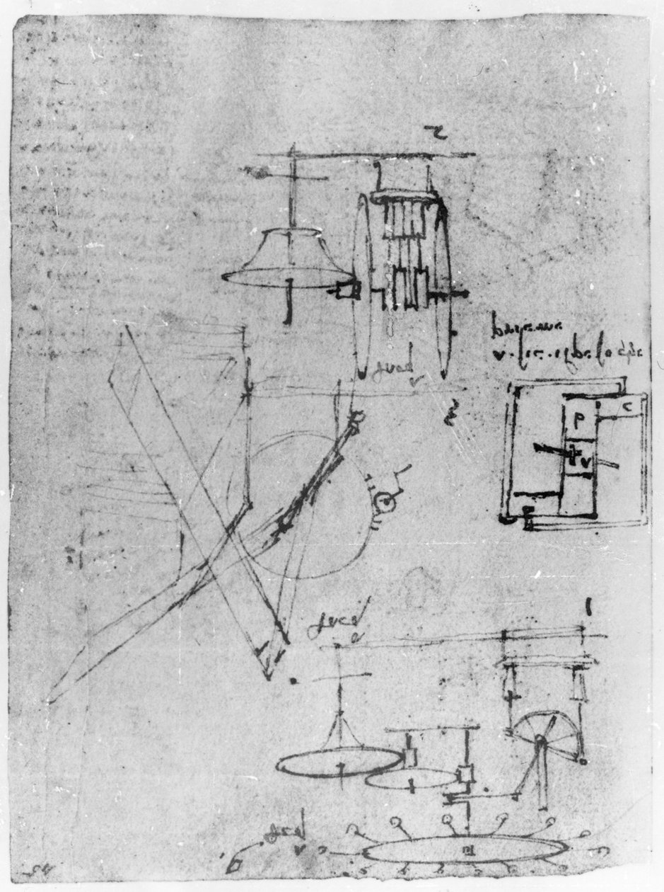 Fol. 45r, z kodexu Forster III, 80. léta 14. století-1494 (pero a tuš na papíře) od Leonardo da Vinci