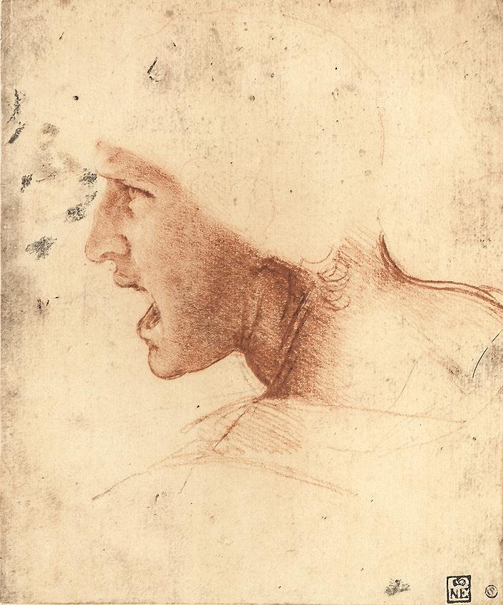Hlava bojovníka od Leonardo da Vinci