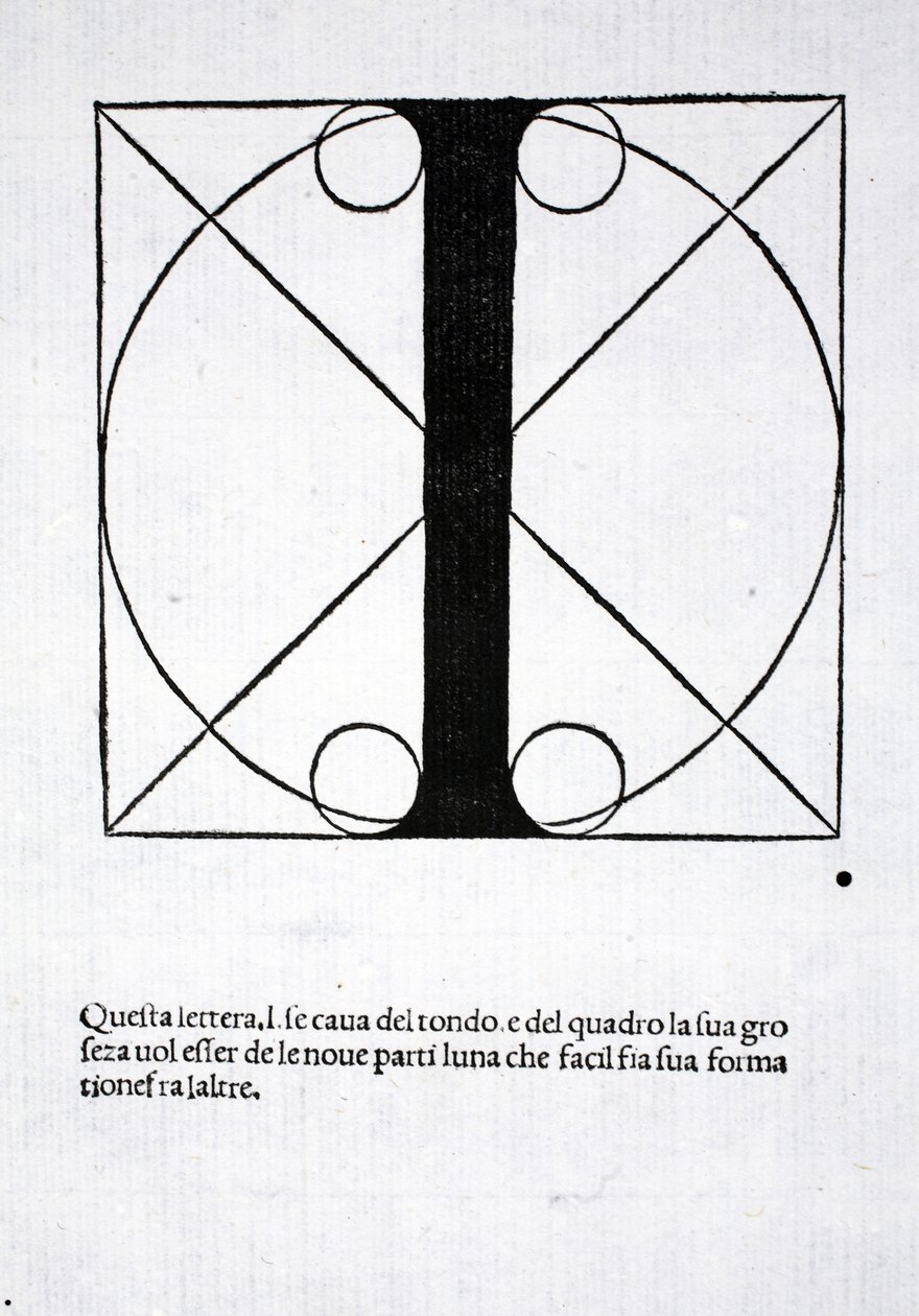 I, ilustrace z knihy "Divina Proportione" od Luky Pacioliho (asi 1445-1517), původně vydáno. Benátky, 1509 od Leonardo da Vinci