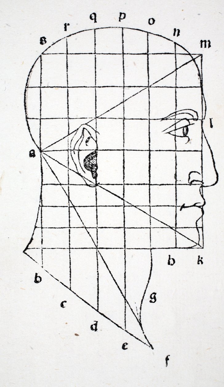 Ilustrace z knihy "Divina Proportione" od Luky Pacioliho (asi 1445-1517), původně vydané v nakl. Benátky, 1509 od Leonardo da Vinci