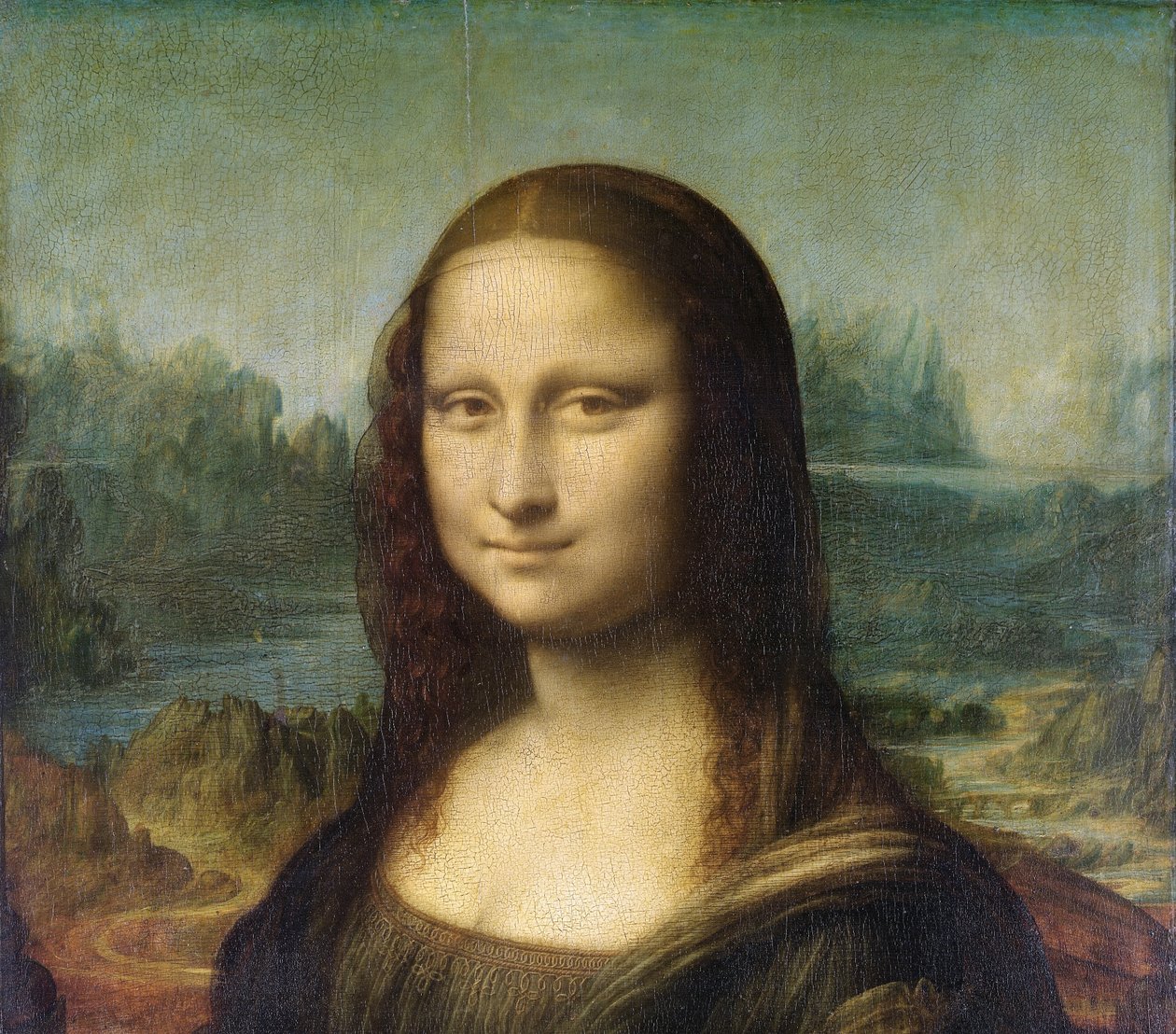 Mona Lisa, kolem 1503-6 (detail 3179) od Leonardo da Vinci