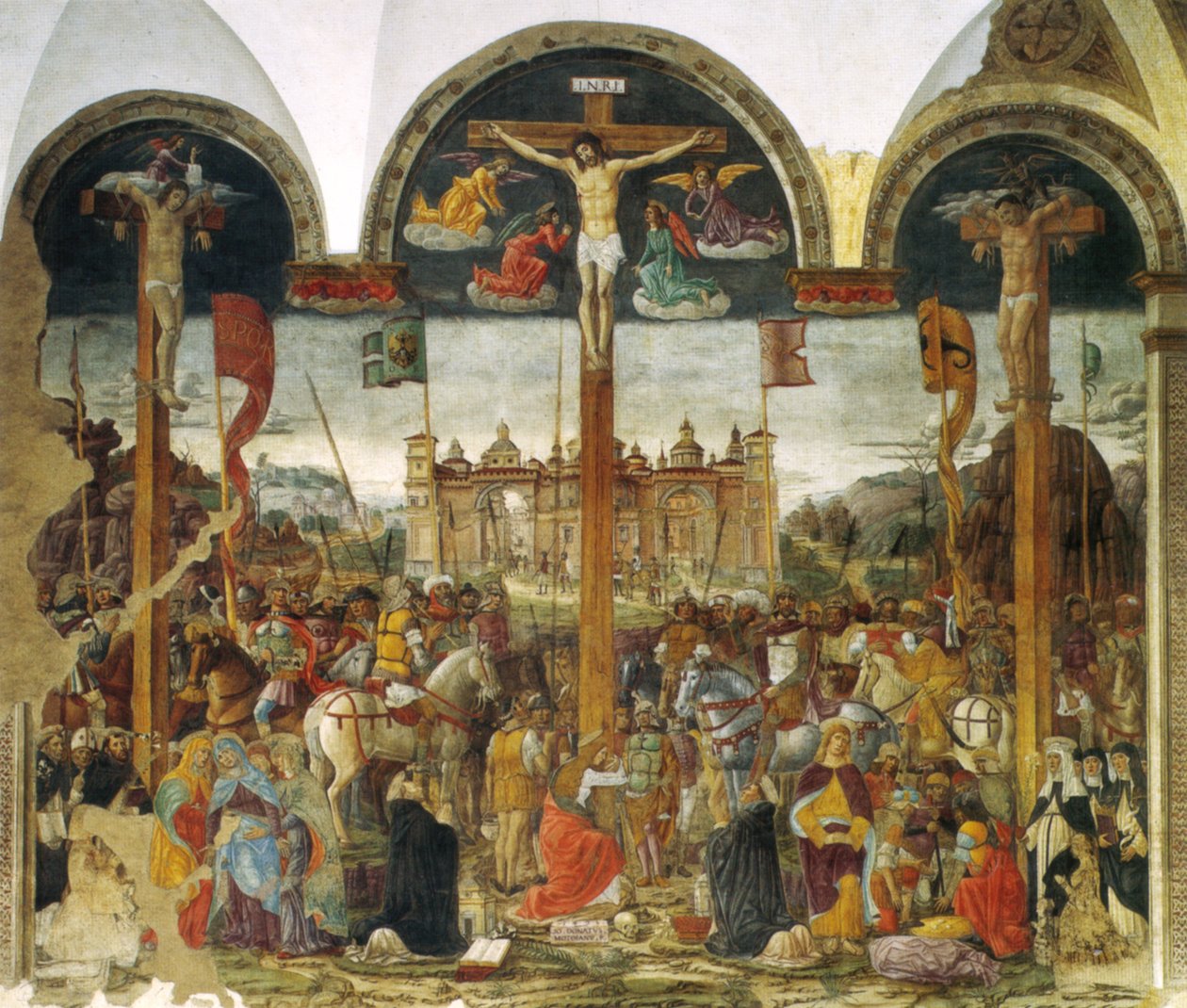 Montorfano, ukřižování, od Leonardo da Vinci