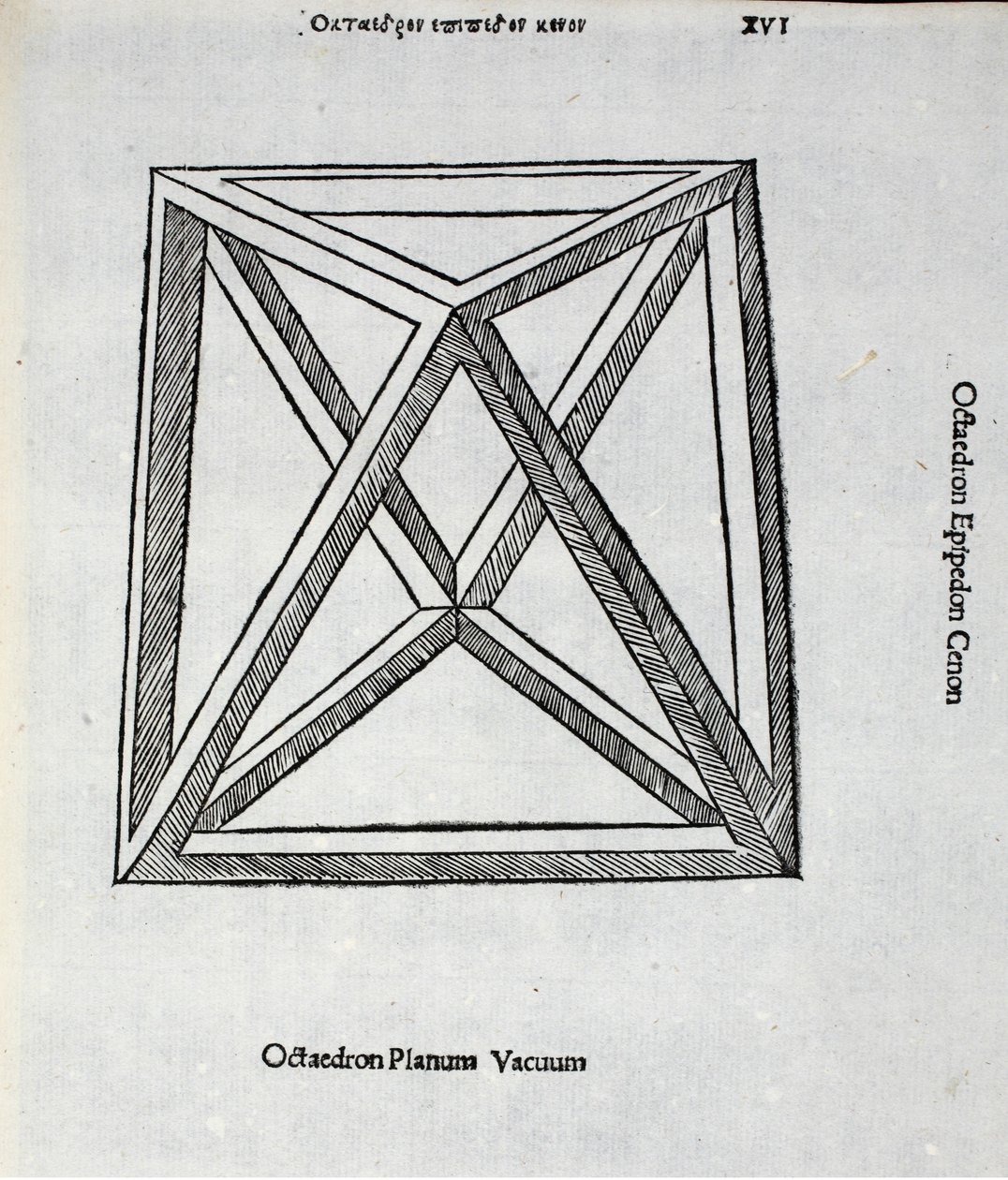 Octocedron planum vacuum, ilustrace z knihy "Divina Proportione" od Luca Pacioliho (asi 1445-1517), původně vyd. Benátky, 1509 od Leonardo da Vinci