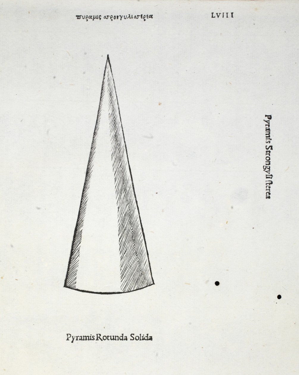 Pevná kulatá pyramida, ilustrace z 