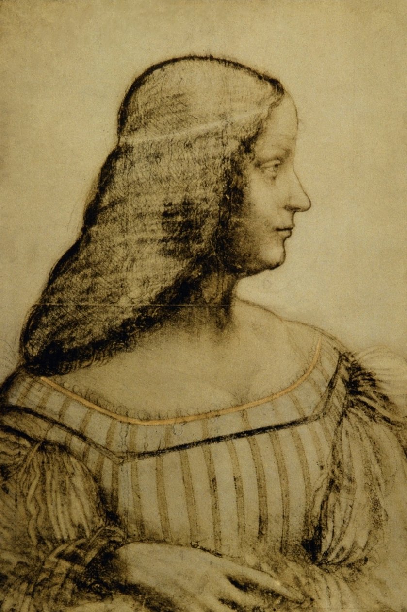 Portrét Isabella dEste od Leonardo da Vinci