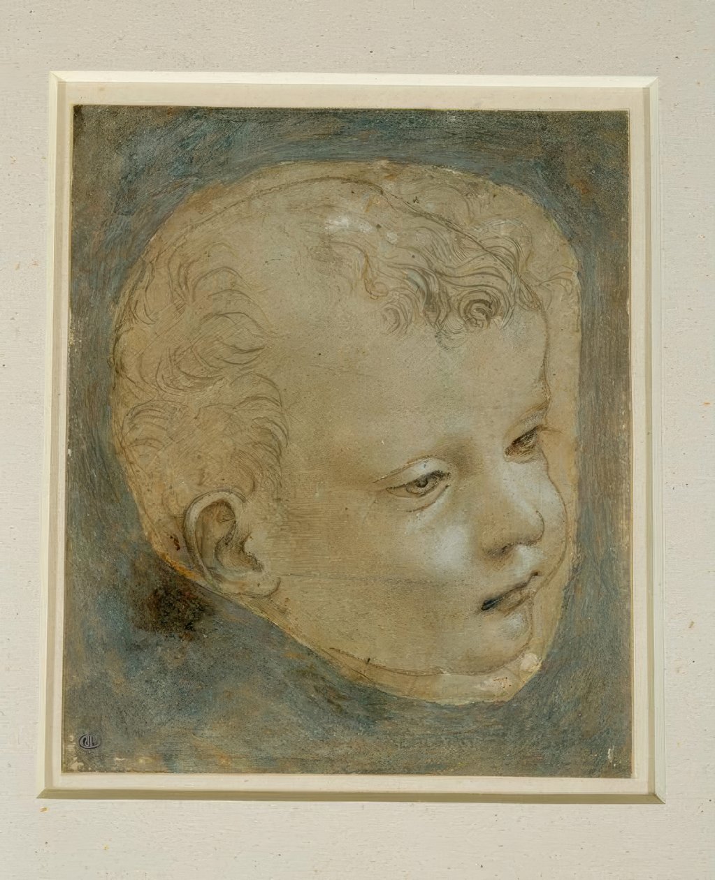 Studijní hlava chlapce ve tříčtvrtečním profilu vpravo od Leonardo da Vinci