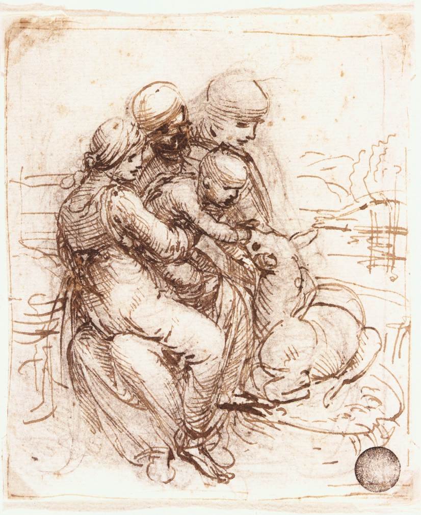Studium svaté Anny od Leonardo da Vinci