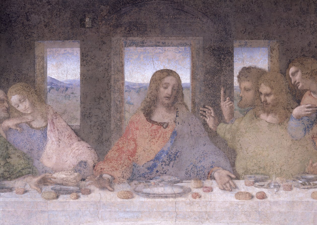 Poslední večeře, 1495-97 (po restaurování) od Leonardo da Vinci