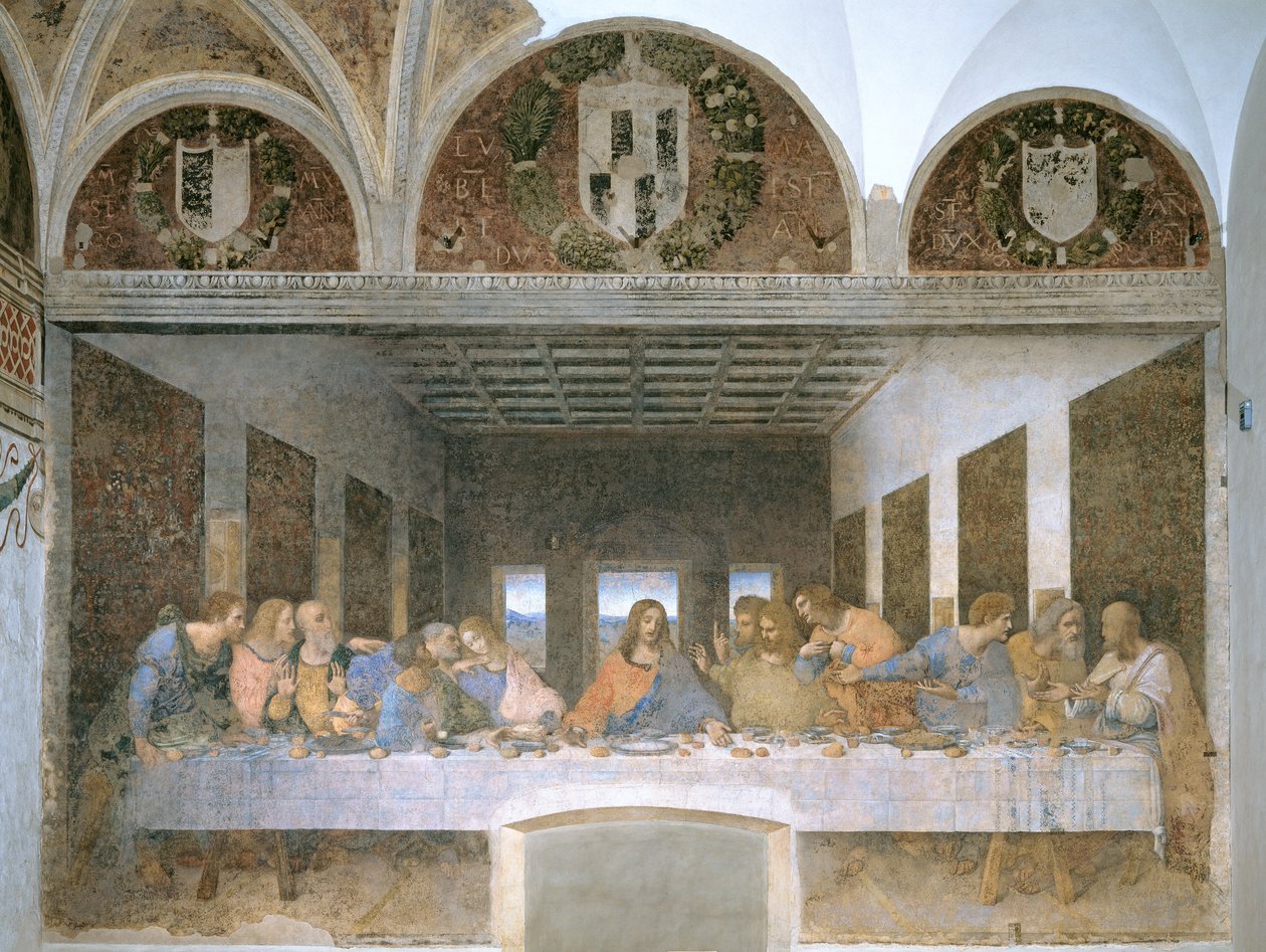 Poslední večeře, 1495-97 (po restaurování) od Leonardo da Vinci