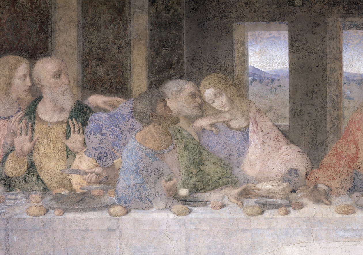 Poslední večeře, 1495-97 (po restaurování) od Leonardo da Vinci