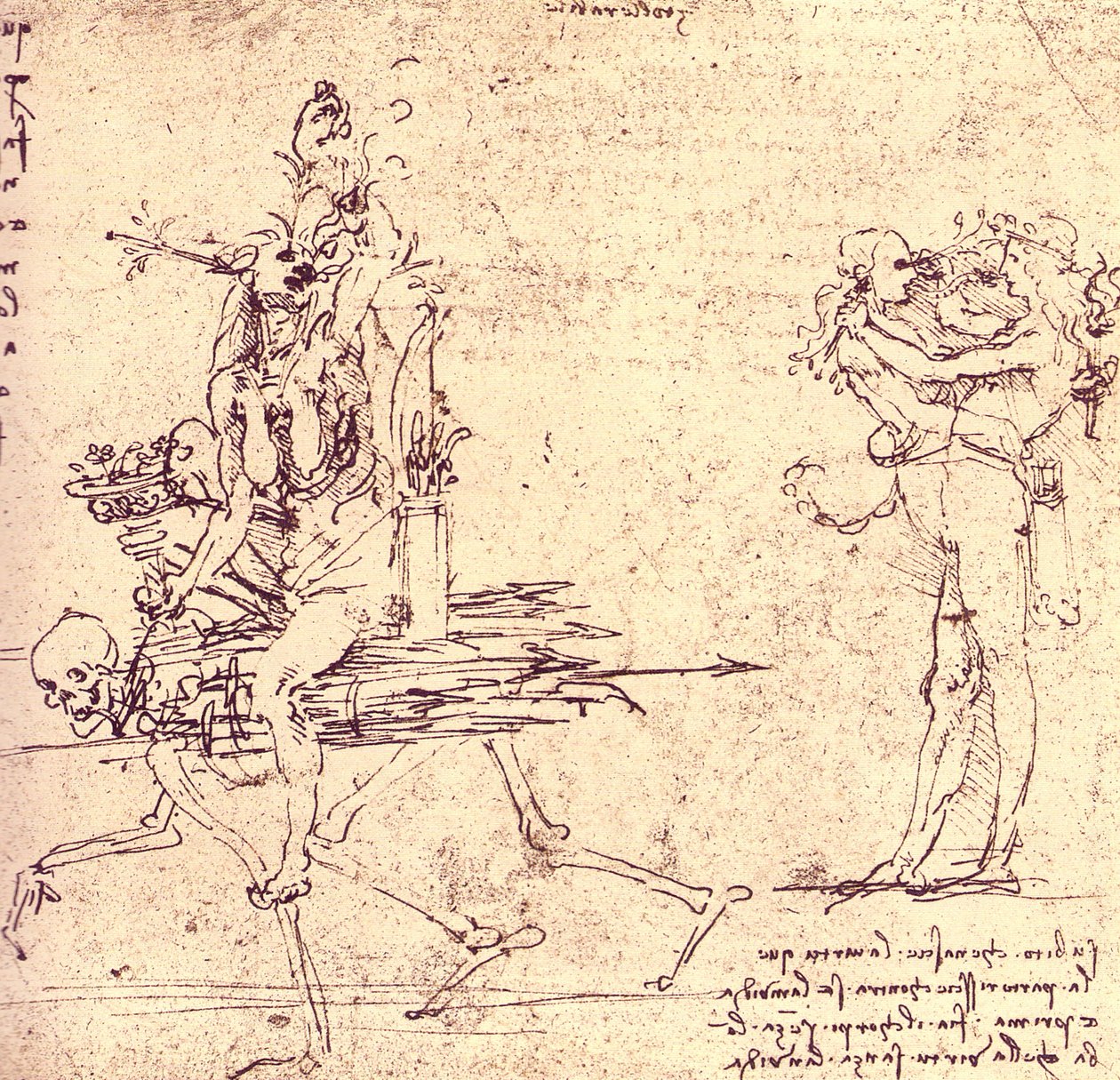 ilustrace pro ctnost a závist od Leonardo da Vinci