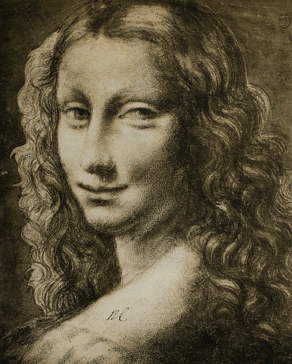 Portrét ženy; kresba ze školy Leonarda. Louvre, Paříž od Leonardo da school of Vinci