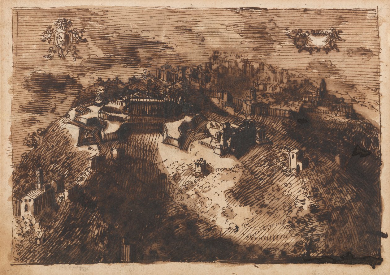 Opevněné město (recto); Geometrický design (verze) od Leonardo Scaglia