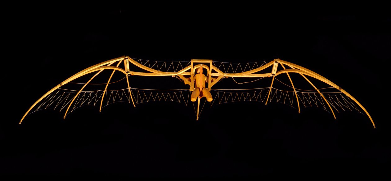 Model kluzáku Leonarda da Vinciho (Leonardo da Vinci) - Muzeum vědy a techniky Leonarda da Vinci v Miláně od Leonardo da (after) Vinci