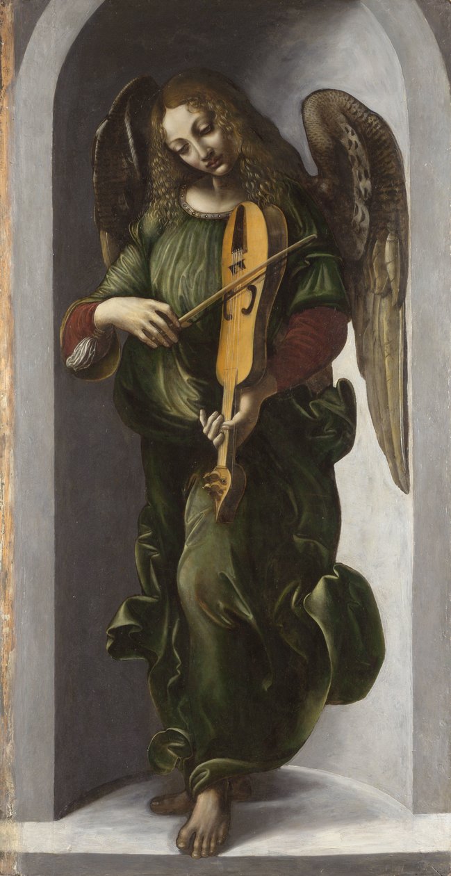 "Anděl v zeleném hraje starého (starého)"" Obraz od doprovodu Leonarda da Vinciho (Leonarda da Vinci) (1452-1519) cca 1490-1499 Londýnská národní galerie od Leonardo da (circle of) Vinci