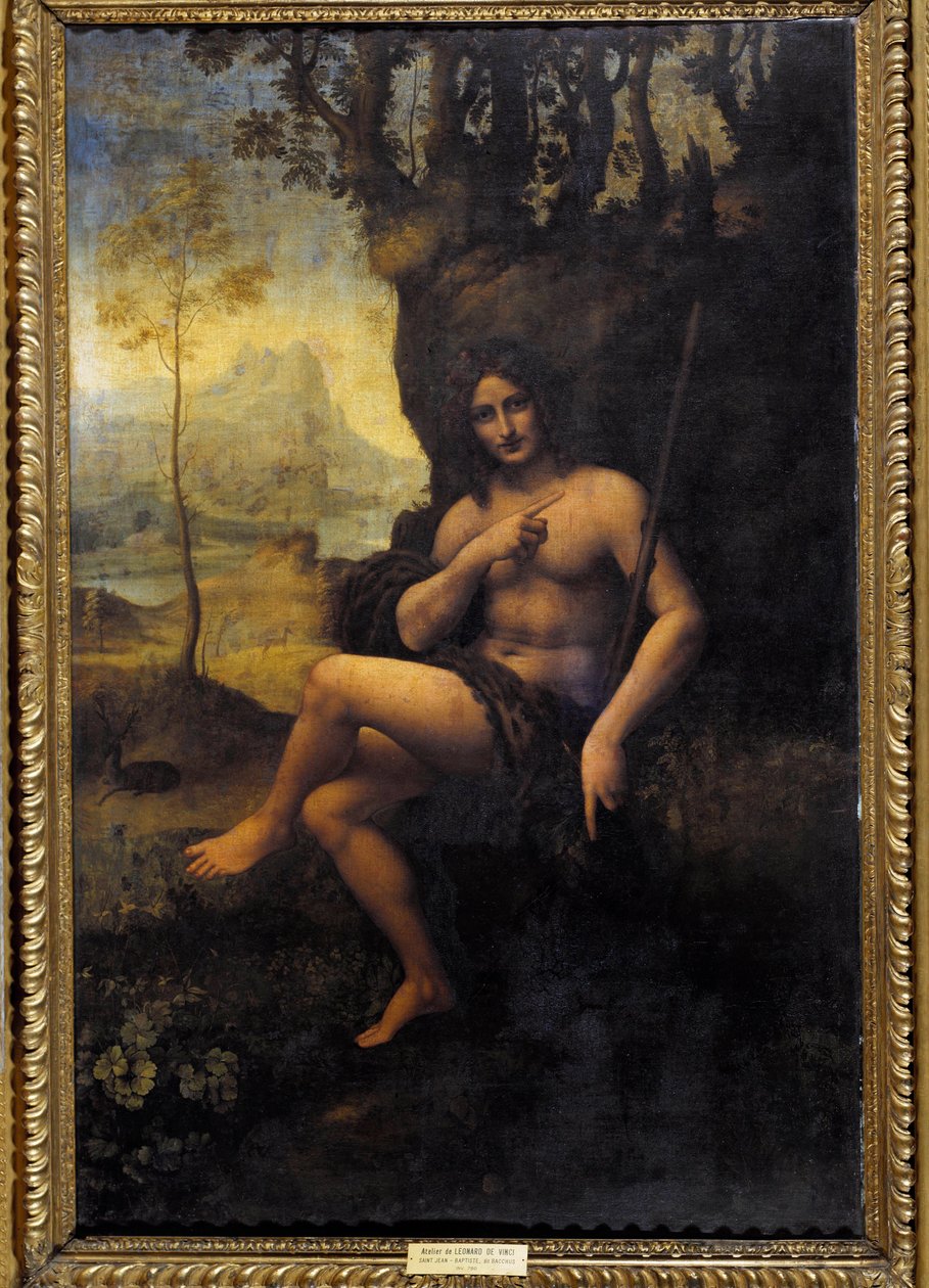 Bakchův obraz z dílny Leonarda de Vinci (Leonardo) (1452-1519) od Leonardo da (studio of) Vinci