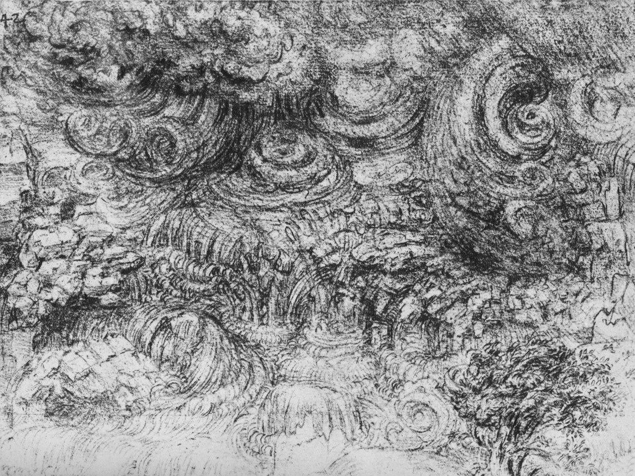 Průtrž mračen, c1480 1945 od Leonardo da Vinci
