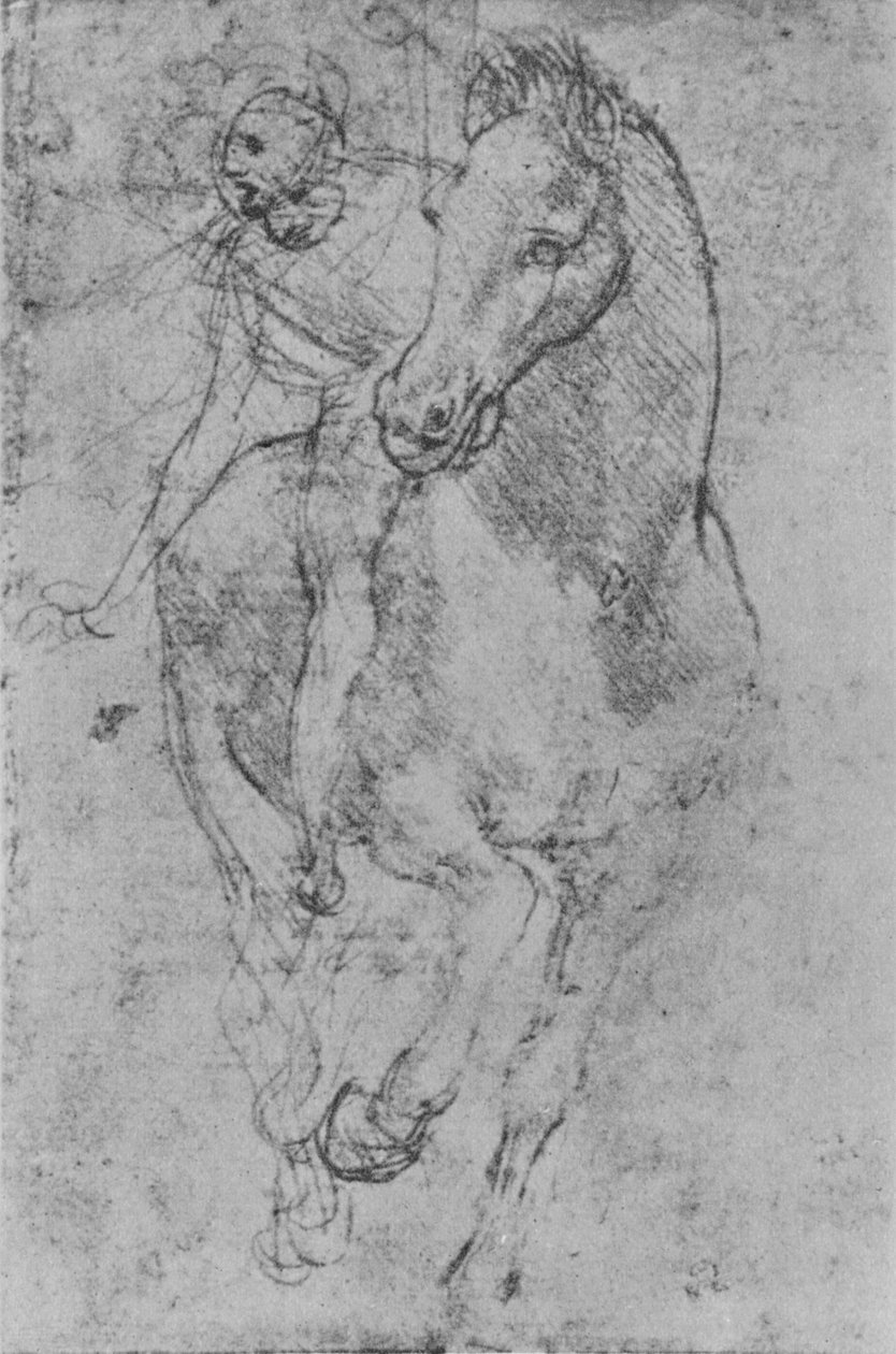 Jezdec, c1480 1945 od Leonardo da Vinci
