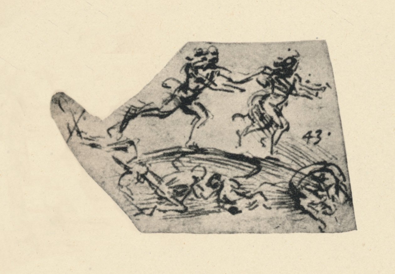 Muž pronásleduje ženu, c1480 1945 od Leonardo da Vinci