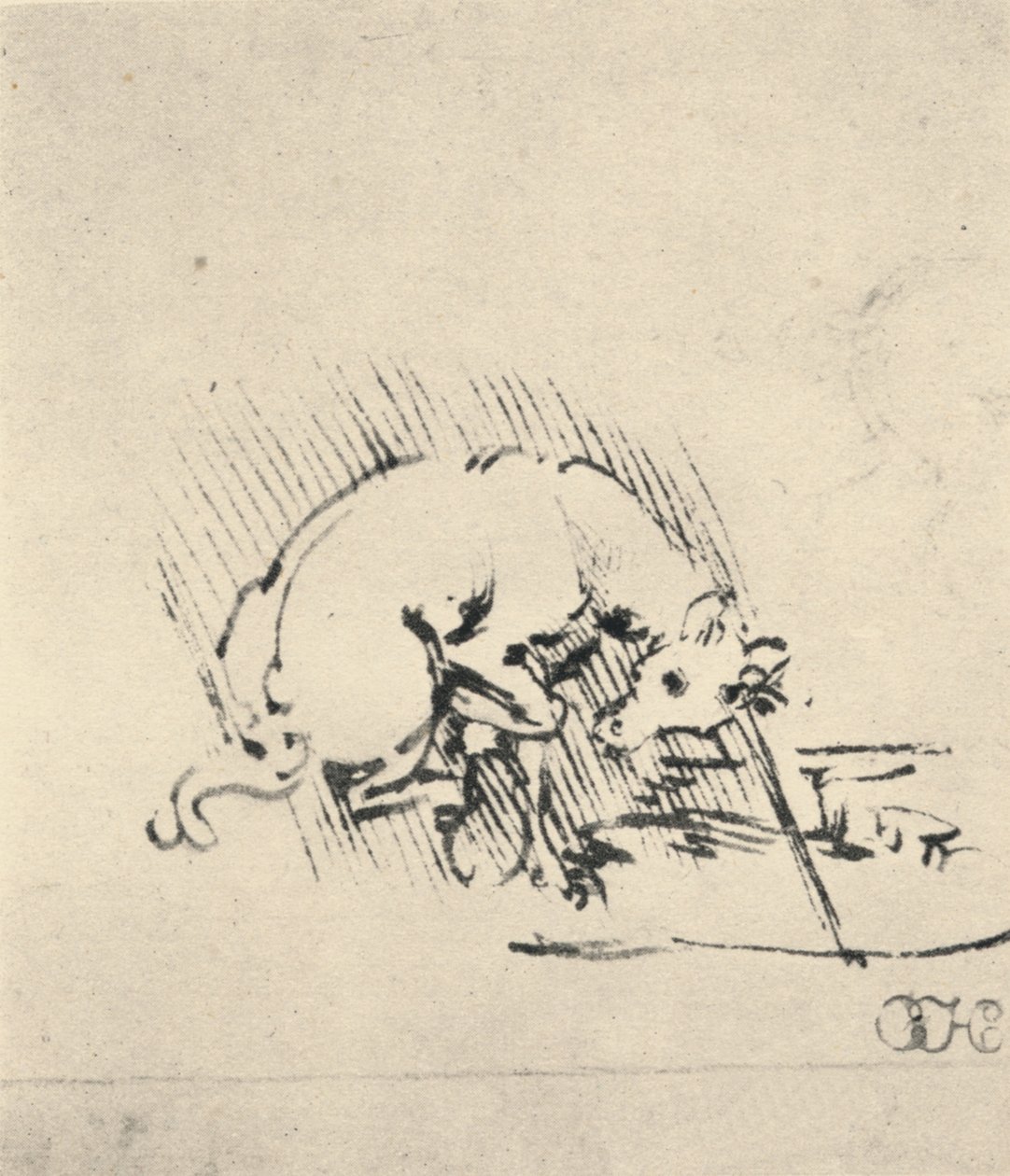 Jednorožec ponořující svůj roh do vody, c1480 1945 od Leonardo da Vinci