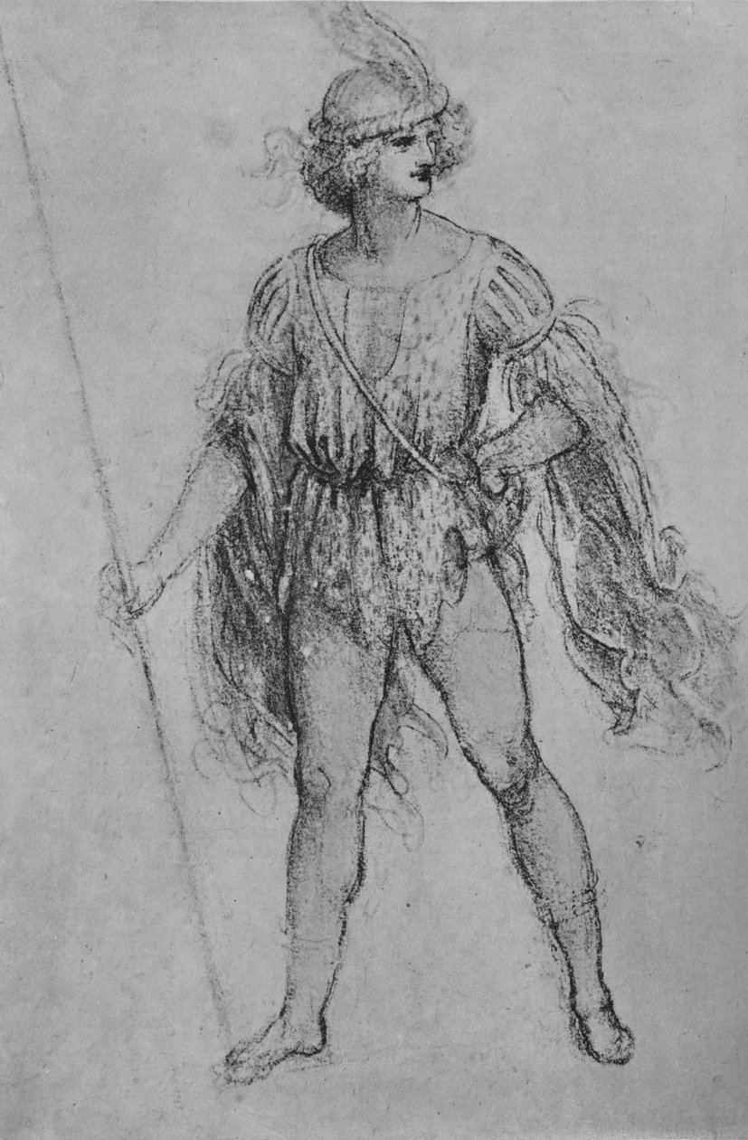 Mládež s kopím, c1480 1945 od Leonardo da Vinci