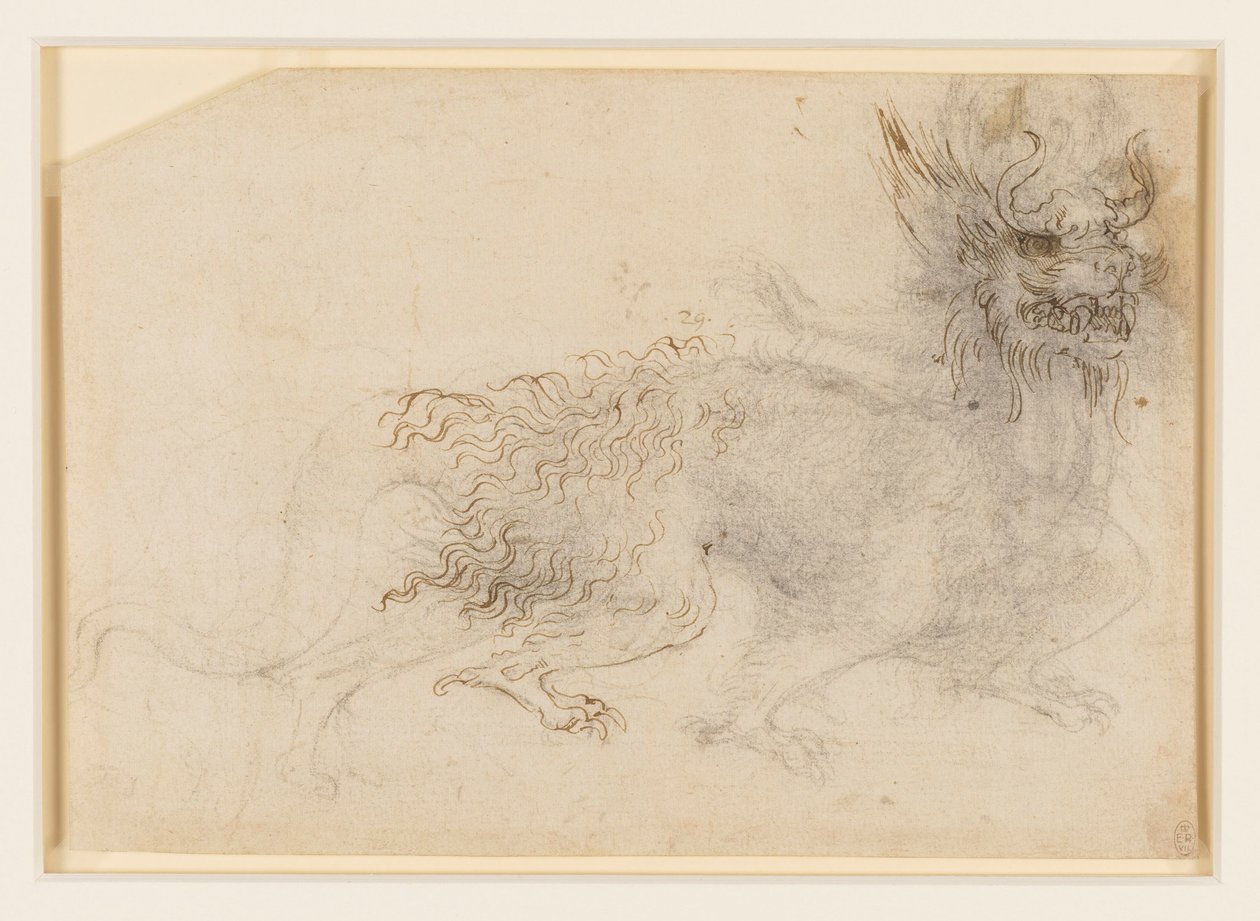 Návrh kostýmu draka od Leonardo da Vinci