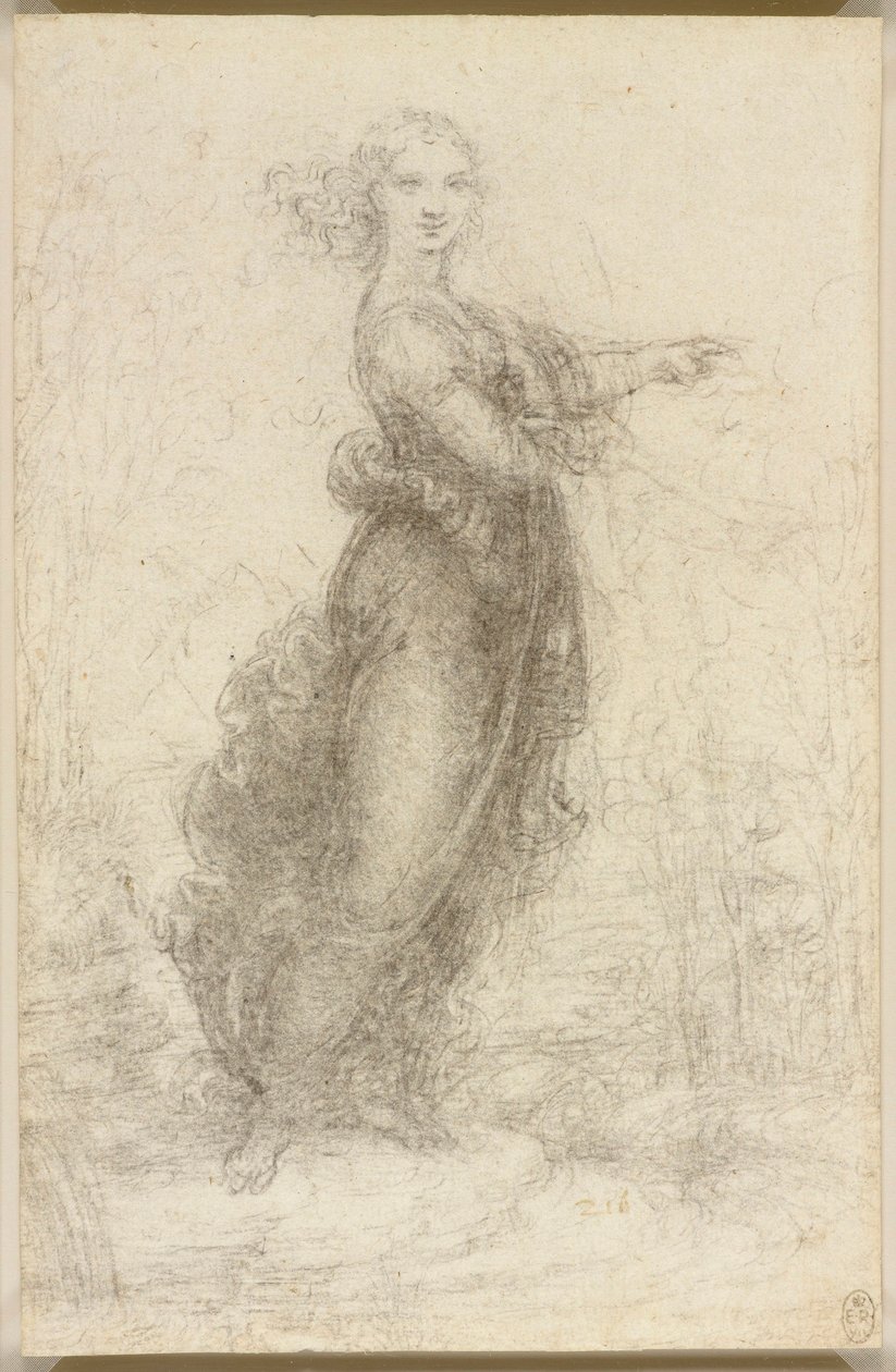 Žena v krajině od Leonardo da Vinci