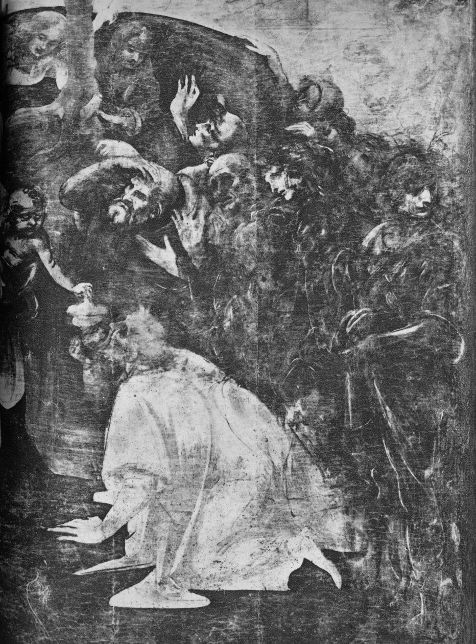 Klanění tří králů – pravá spodní část, c1481 1945 od Leonardo da Vinci