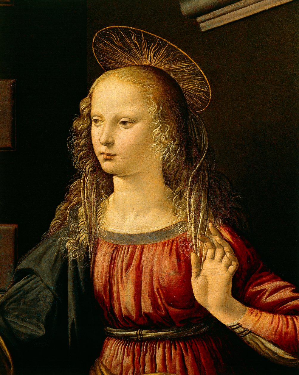 Annunciation, c.1475 (olej a tempera na dřevě) od Leonardo da Vinci